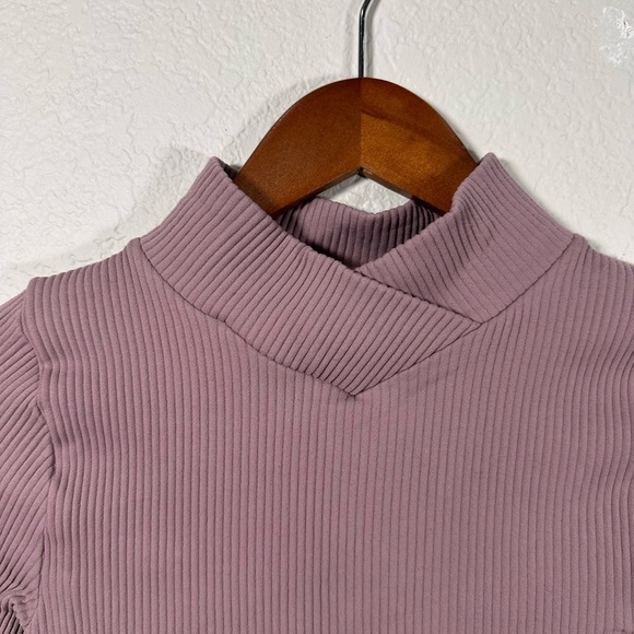 Free People XYZ Mock Neck Purple Bodysuit Women's M/L - Picture 3 of 9